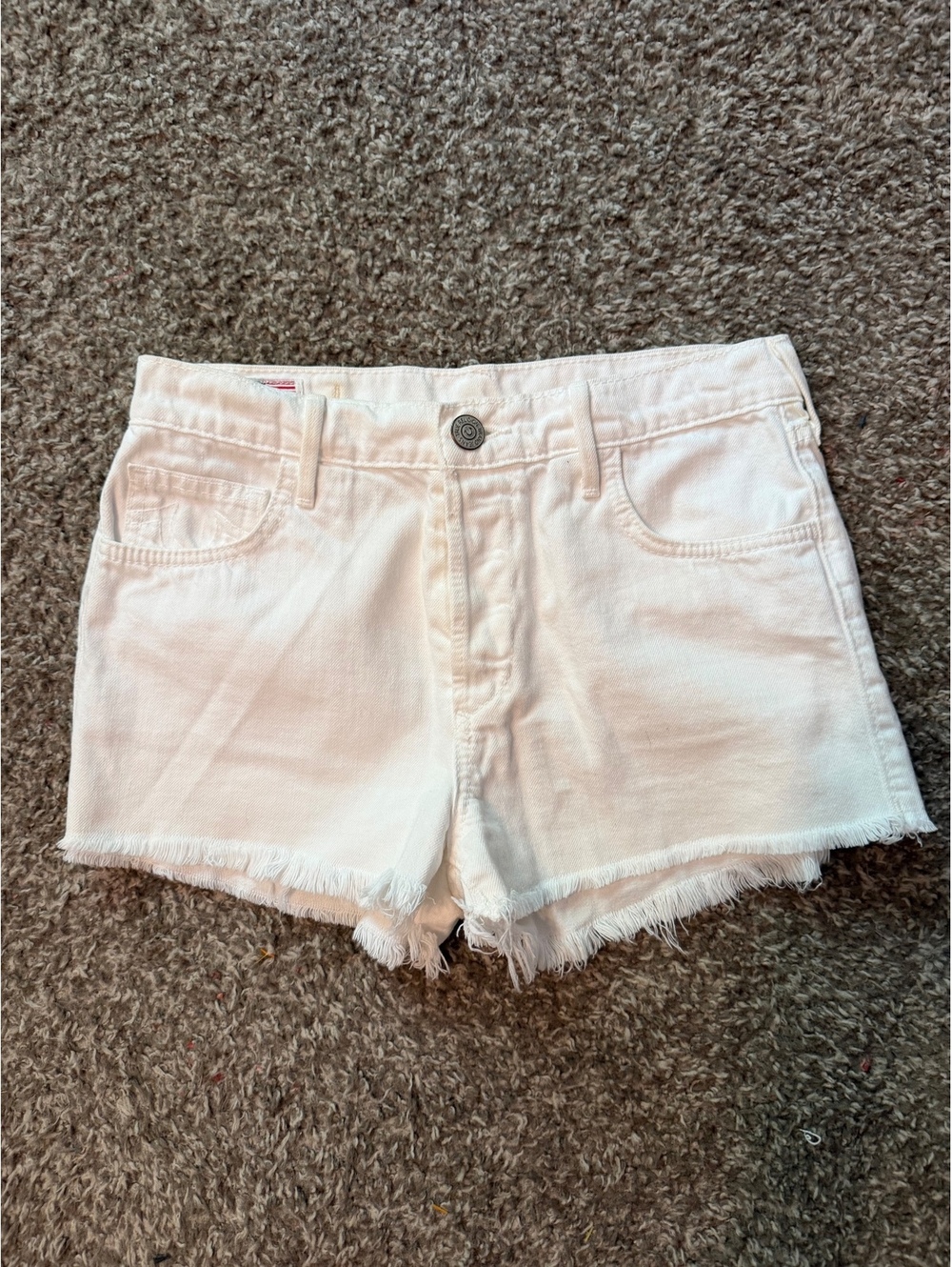 True Religion Buttonfly Raw Hem Shorts Size 28